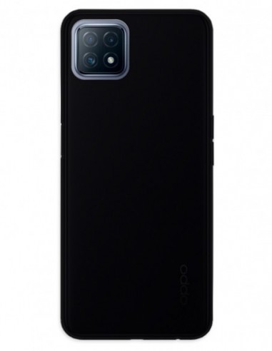 Funda Gel Silicona Liso Negro para Oppo A73 5G