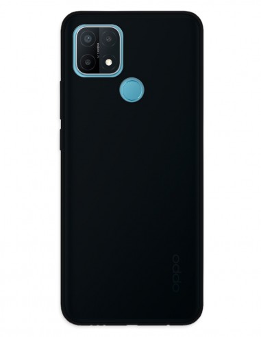 Funda Gel Silicona Liso Negro para Oppo A15