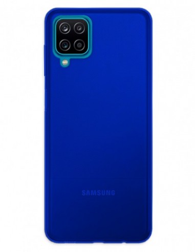 Funda Gel Silicona Liso Azul para Samsung Galaxy A12