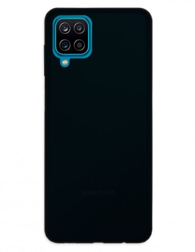 Funda Gel Silicona Liso Negro para Samsung Galaxy A12