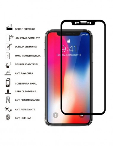 Cristal Templado Full Glue Negro para Oppo A74 4G