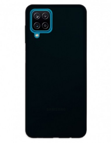 Funda Gel Silicona Liso Negro para Samsung Galaxy M12