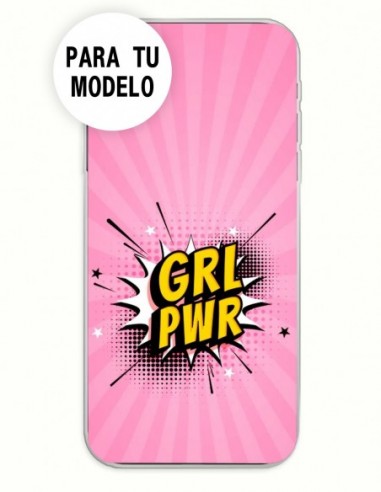 Funda Gel Silicona For Woman - GRL PWR fondo Rosa