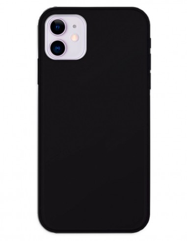 Funda Gel Silicona Liso Negro para Apple iPhone 13 Mini