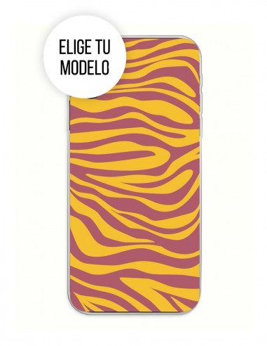 Funda Gel Silicona Patrones y Fondos - Fondo Tigre Naranja y Granate