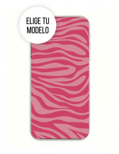 Funda Gel Silicona Patrones y Fondos - Fondo Tigre Rosa y Fucsia