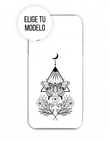 Funda Gel Silicona Animales - Mariposa fondo Blanco