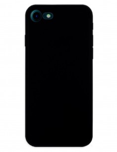 Funda Gel Silicona Liso Negro para Apple iPhone SE (2022)