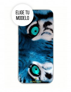 Funda Gel Silicona Animales - Ojos Tigre Azul