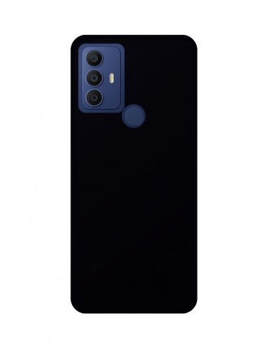 Funda Gel Silicona Liso Negro para TCL 30 SE