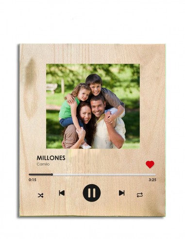 Cuadro de madera Spotify, personalizado con foto y código de canción.  Varios tamaños. -  - Regalos originales y personalizados