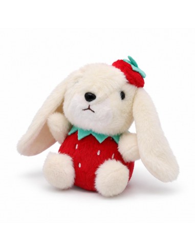 Colgante de peluche conejito fresa